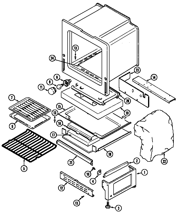 Magic Chef 6458XRA oven/base diagram