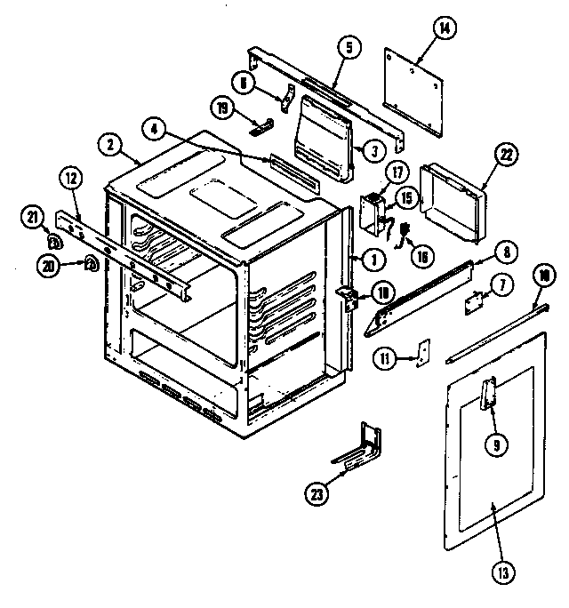 Magic Chef 4100PRA-K body diagram
