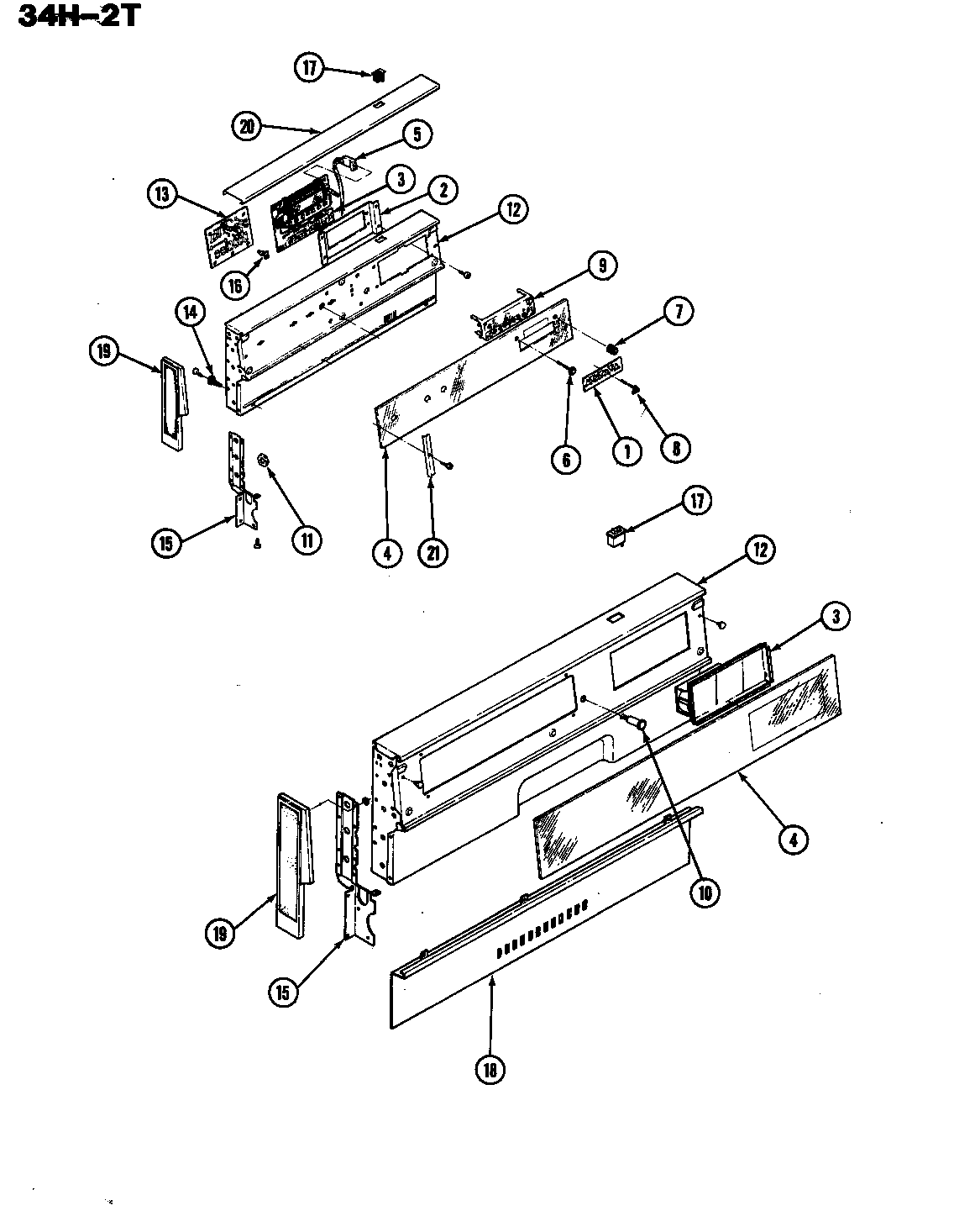 Magic Chef 34HN-2CKXW-DD backguard parts diagram