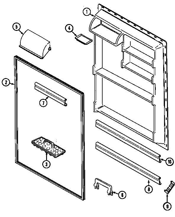 Norge NT198NW fresh food inner door diagram