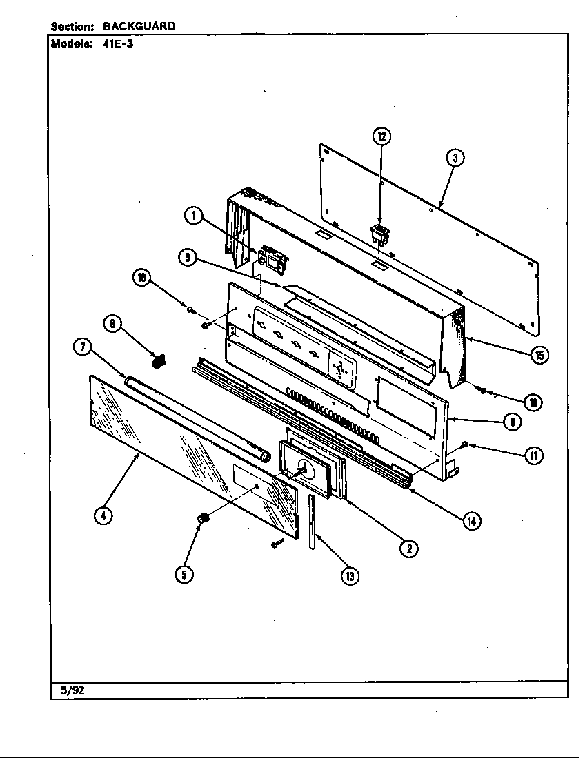 Magic Chef 41EA-3GKLW backguard diagram