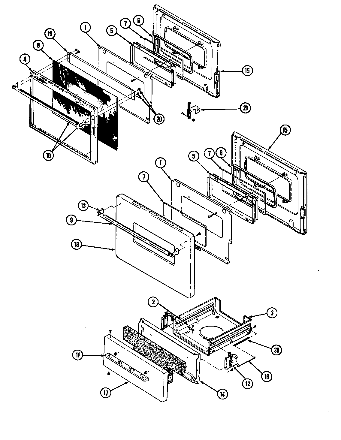 Magic Chef 31HY-92KLW door parts diagram
