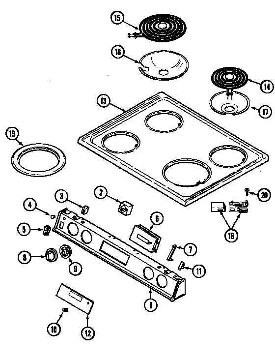 Maytag CHE9000ACB top assembly diagram