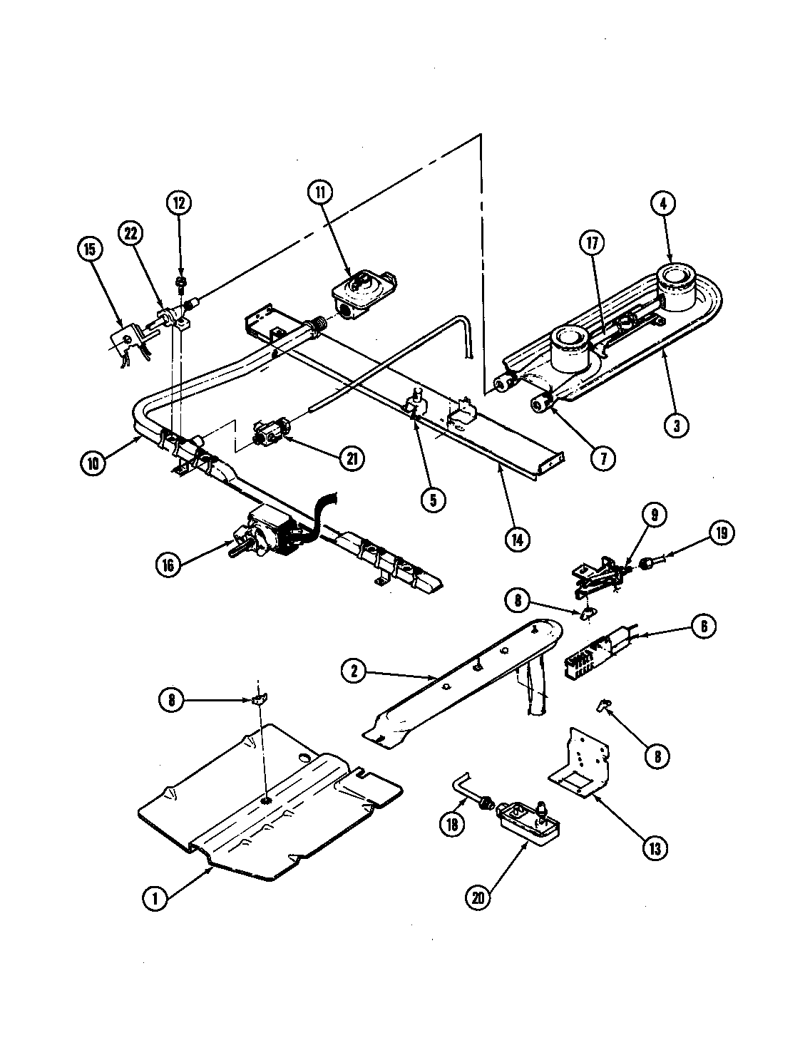 Magic Chef 31HB-92KW control parts diagram