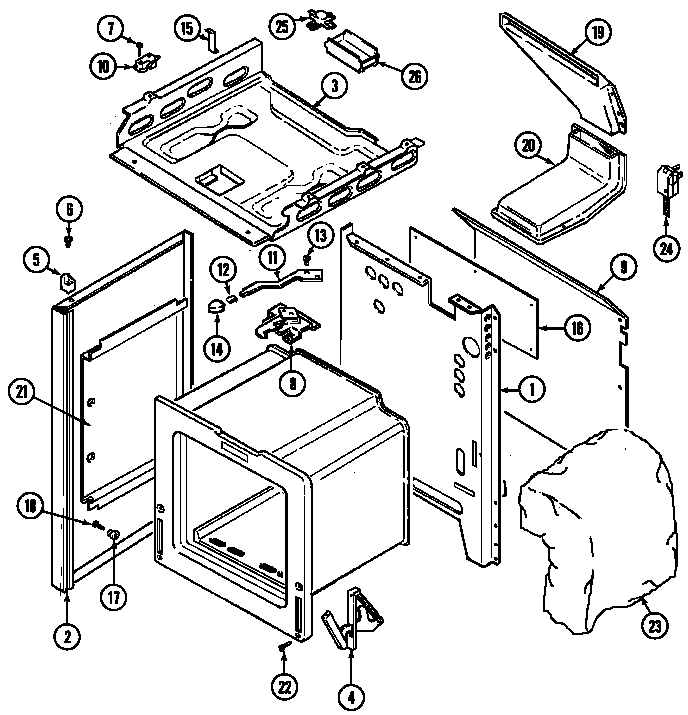 Crosley CG3438SRW body diagram