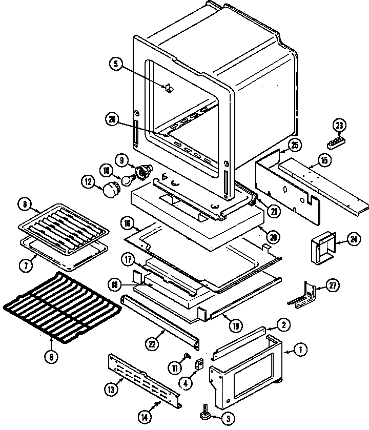 Crosley CG3438SRW oven/base diagram