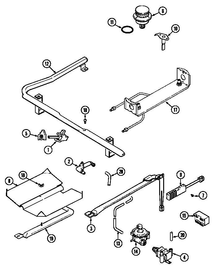 Crosley CG3438SRW gas controls diagram