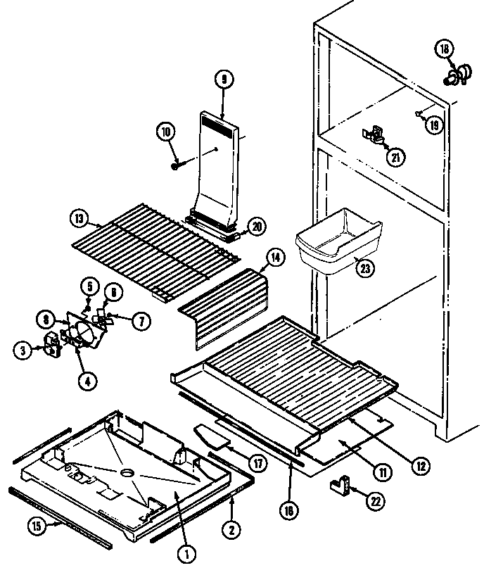 Norge NT218NFA freezer compartment diagram