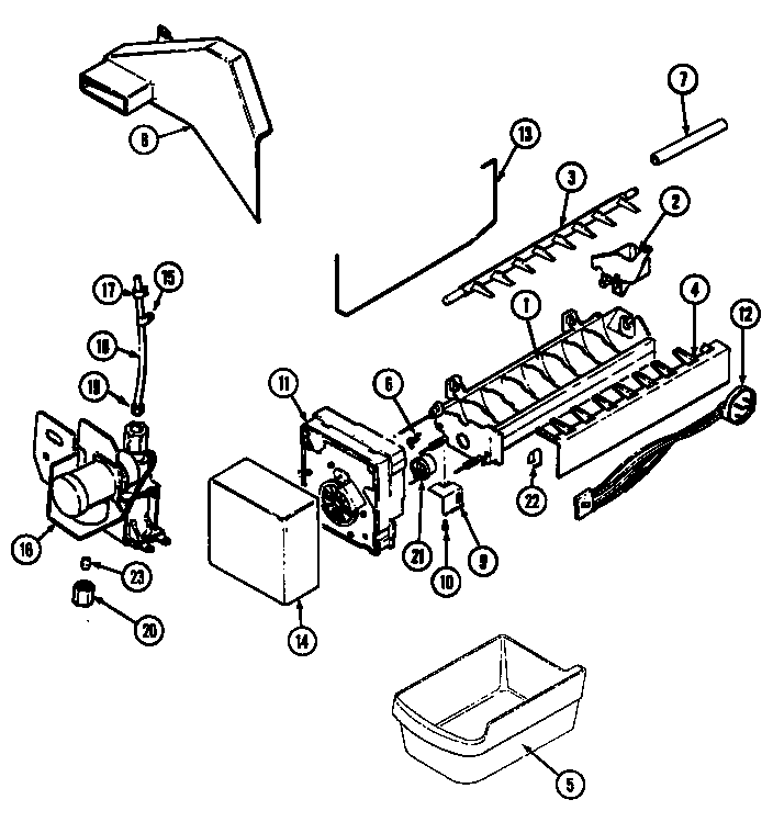 Admiral RTDA238AAE optional ice maker kit diagram