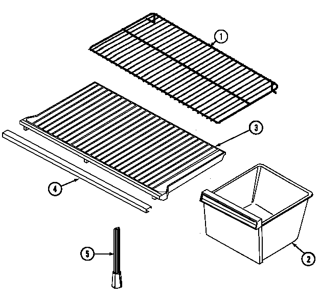 Magic Chef RB151TLA shelves & accessories diagram