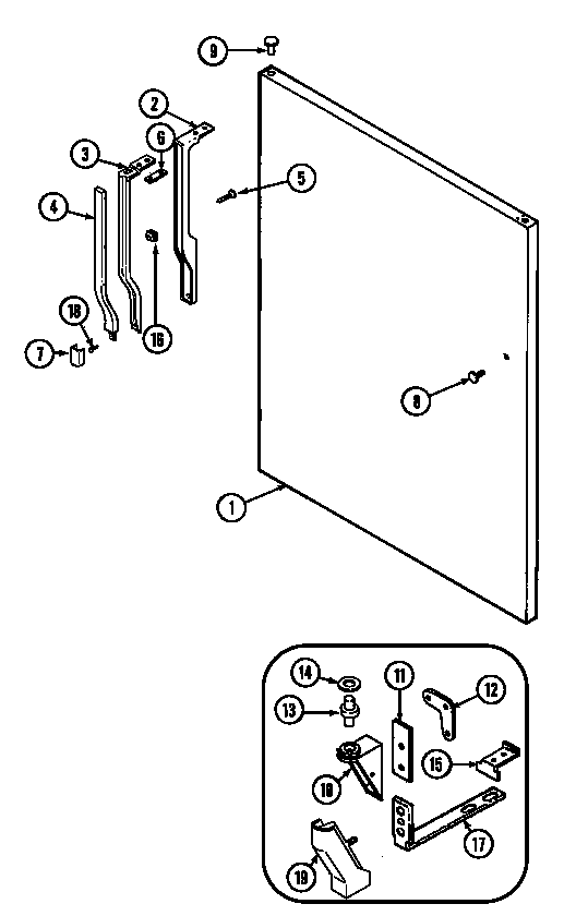 Magic Chef RB151TLA fresh food outer door diagram