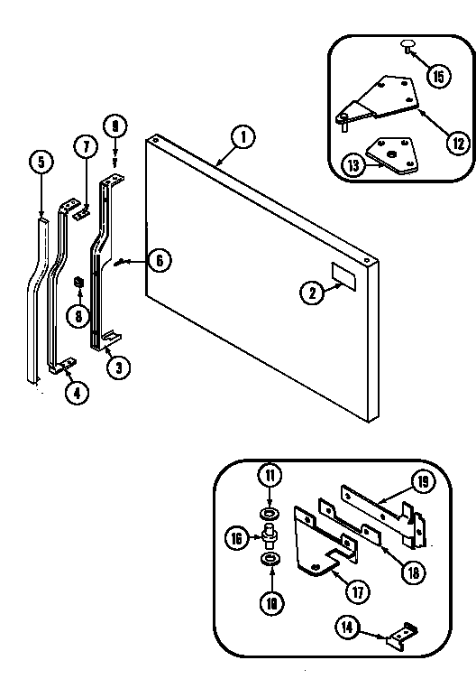 Magic Chef RB151TLA freezer outer door diagram