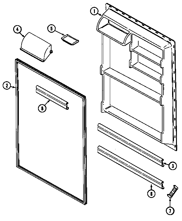 Magic Chef RB151TLA fresh food inner door diagram