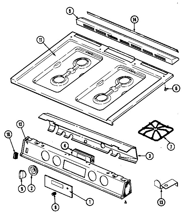 Maytag CHG9800AAB top assembly diagram
