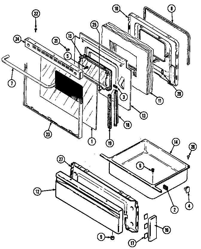 Maytag CHG9800AAB door/drawer diagram