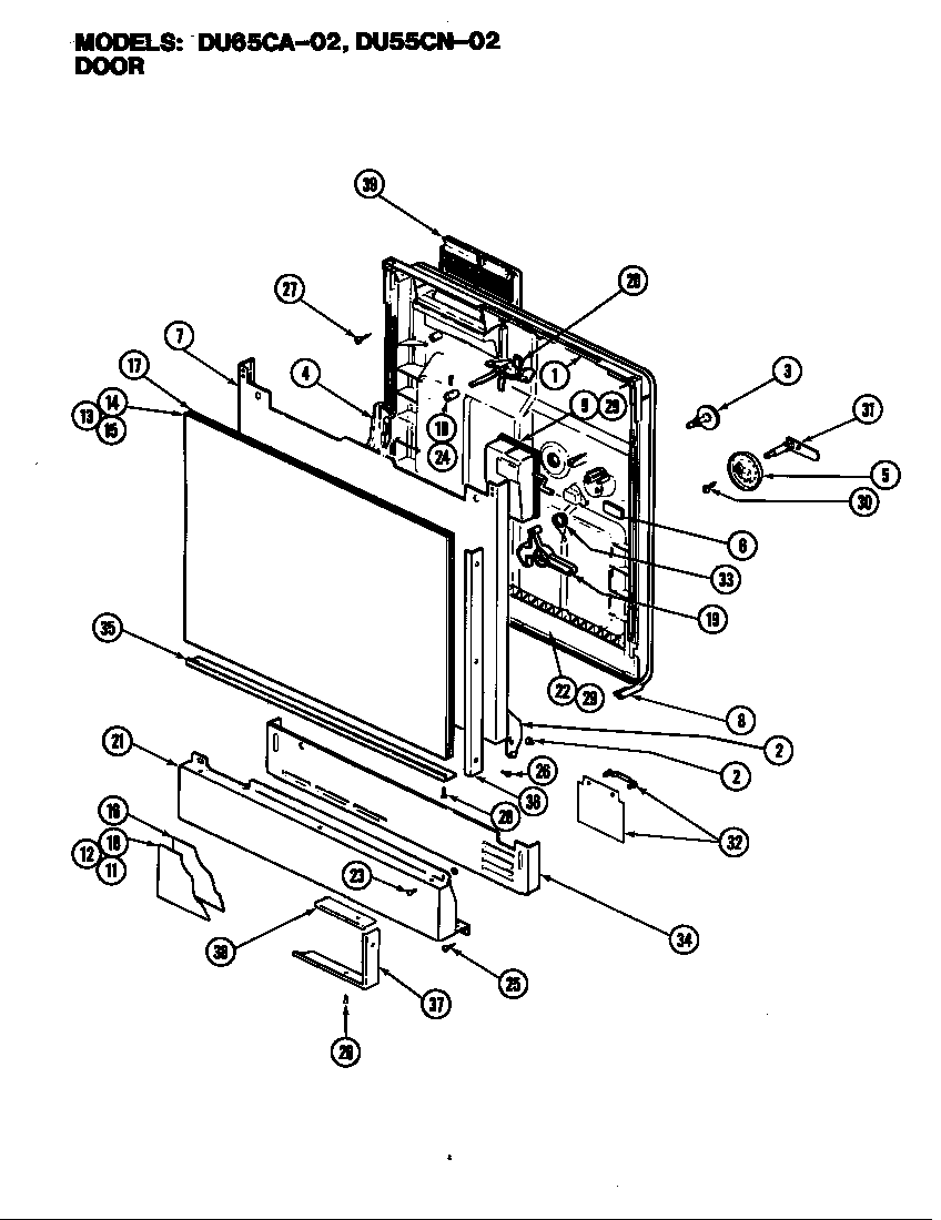 Magic Chef DU65CA-02 door (du65ca-02) (du65ca-01) diagram
