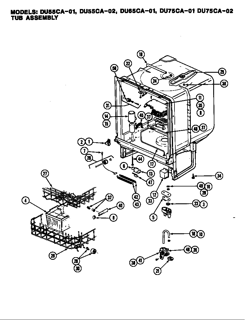 Magic Chef DU65CA-02 tub assembly (du65ca-01) (du65ca-02) diagram