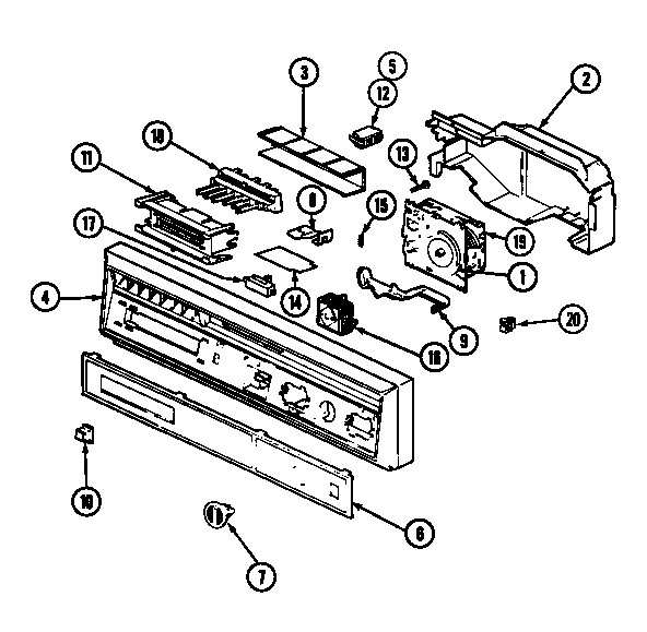 Magic Chef DU55DN-45 control panel (du55dn-45,48,55) diagram