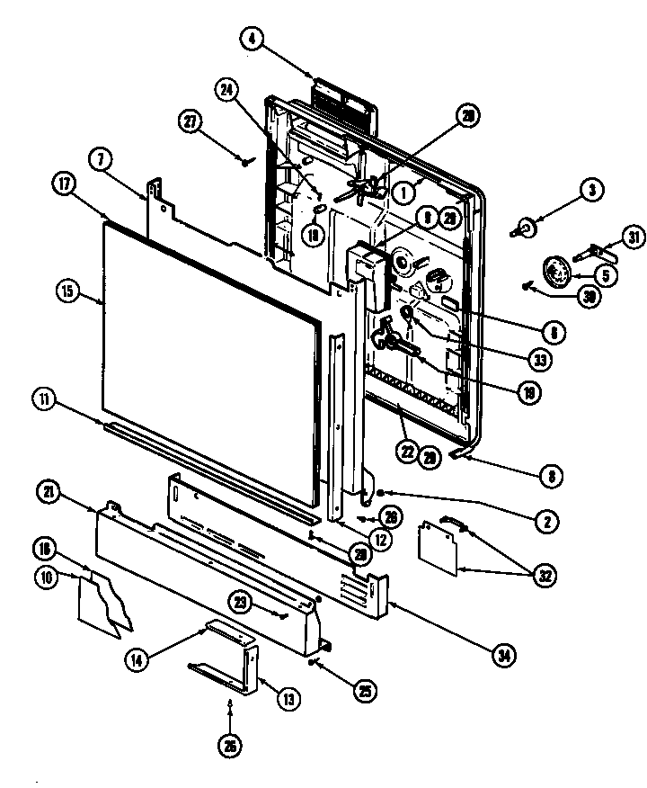 Magic Chef DU55DN-45 door (du55dn-45,48,55) diagram