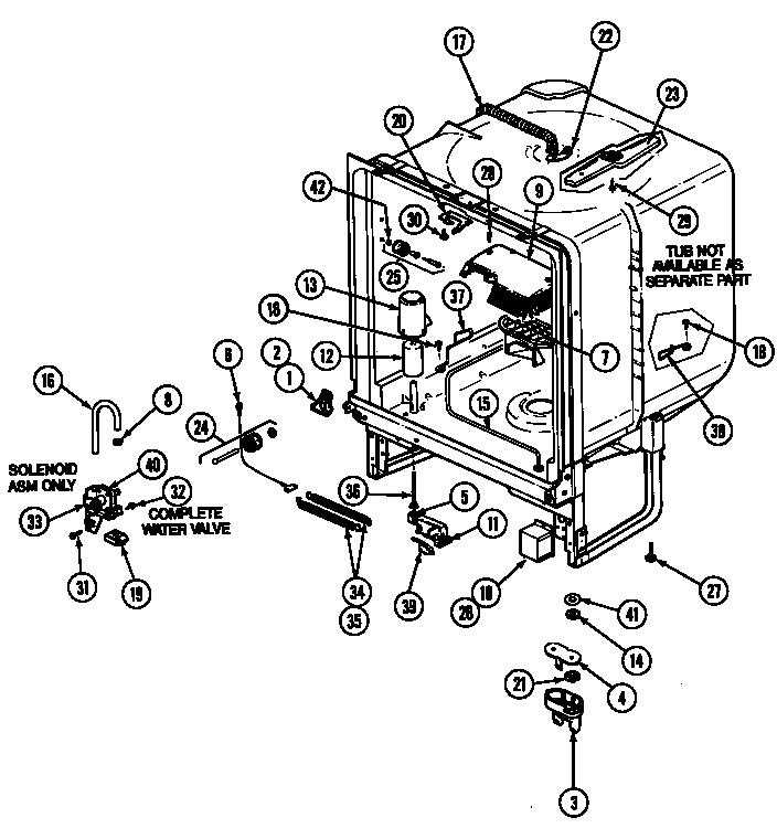 Magic Chef DU55DN-45 tub assembly (du55cn-45,48,55) diagram