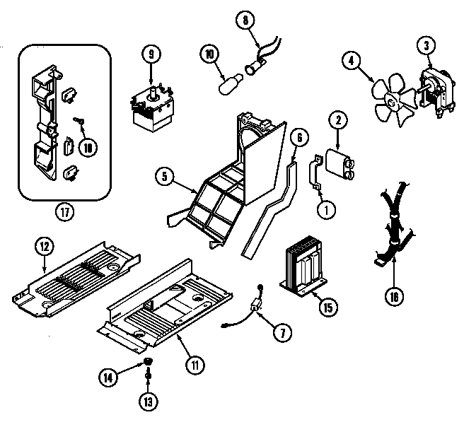 Crosley CR154K internal controls diagram