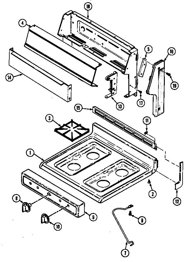 Crosley CG3110PRA top & control panel assembly (cg3110prv) (cg3110prv) diagram