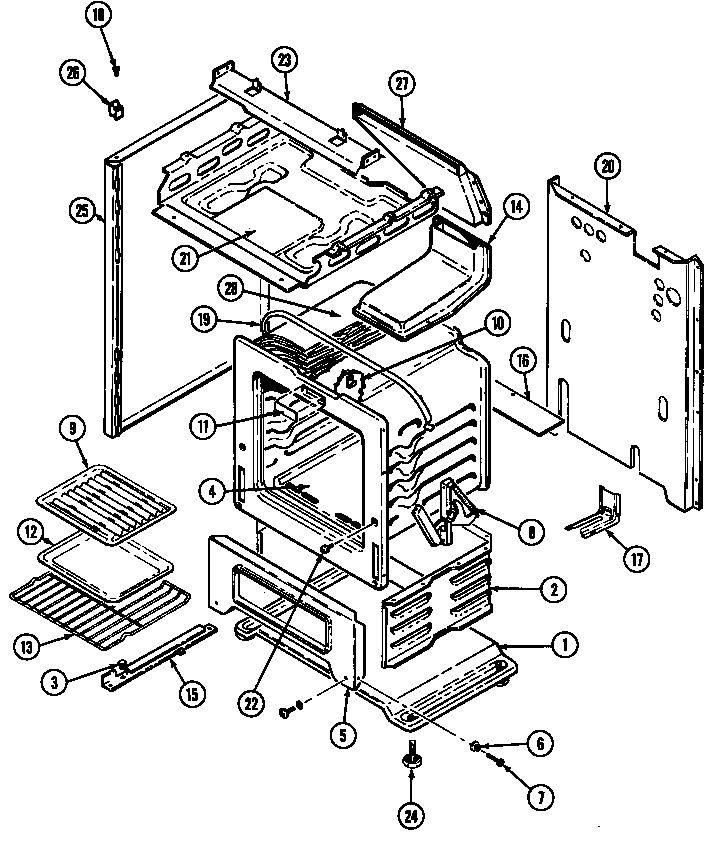 Crosley CG3100PPA body diagram
