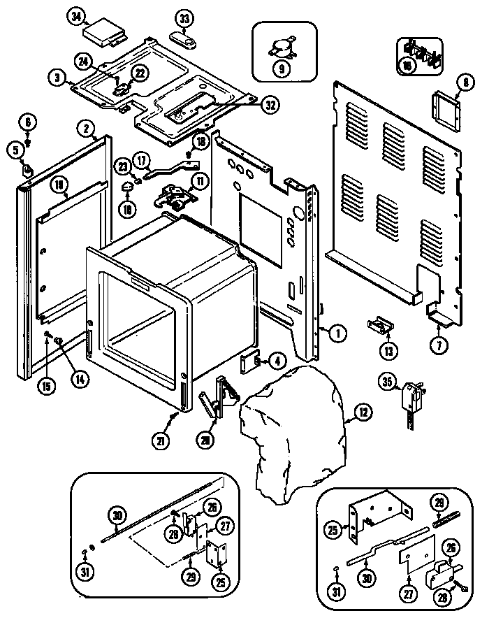 Maytag CRE9500CDE body diagram