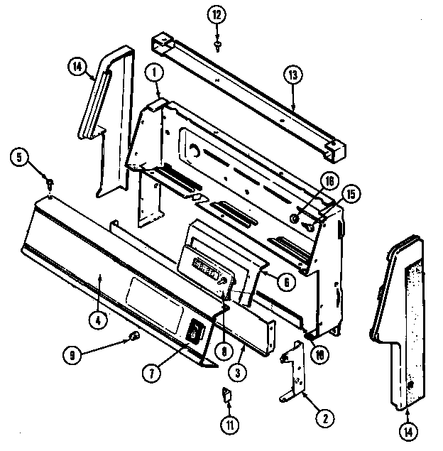Maytag GA3478XUWX control panel diagram