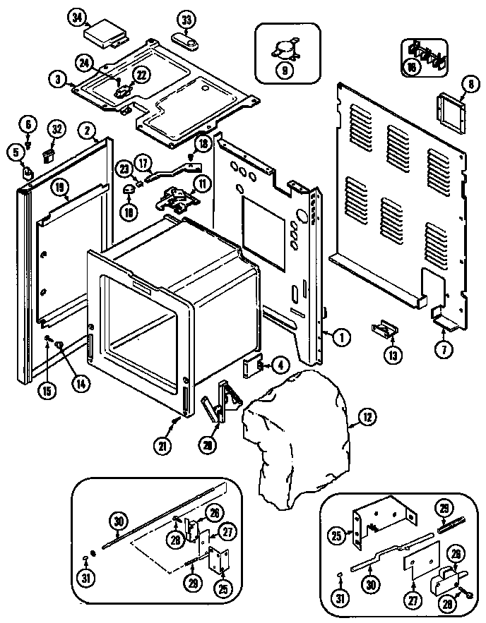 Maytag CRE9500BCL body diagram