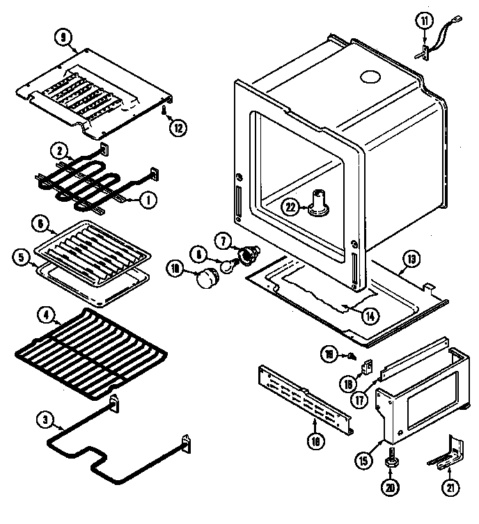 Maytag CRE9500BCL oven/base diagram