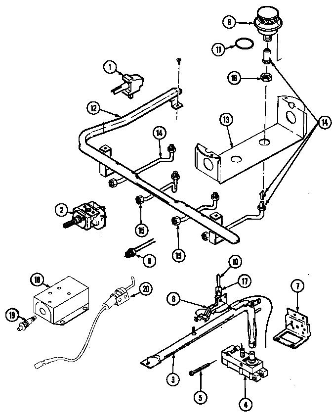 Maytag GA3277WUWM gas controls diagram