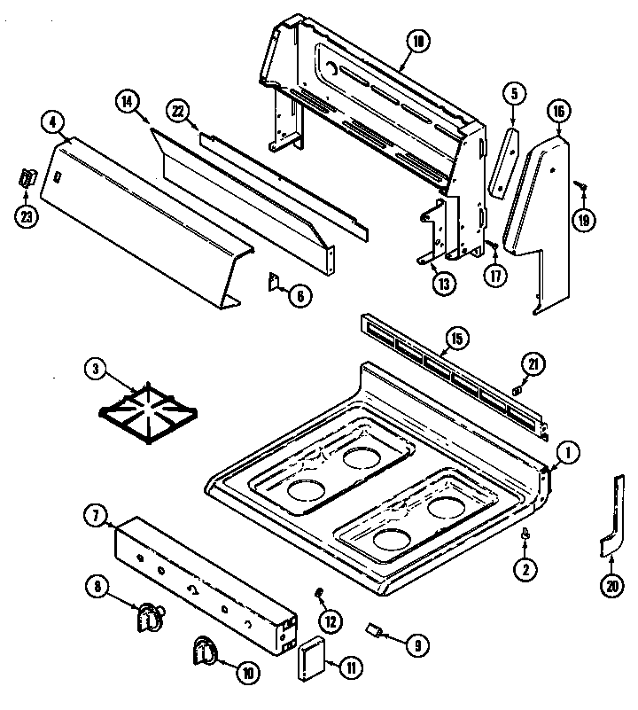 Maytag GA3216WRWM top assy./control panel diagram