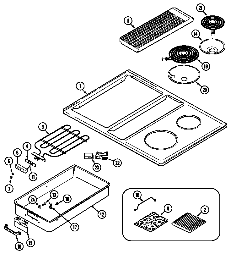 Jenn-Air CVE4180S-C main top diagram