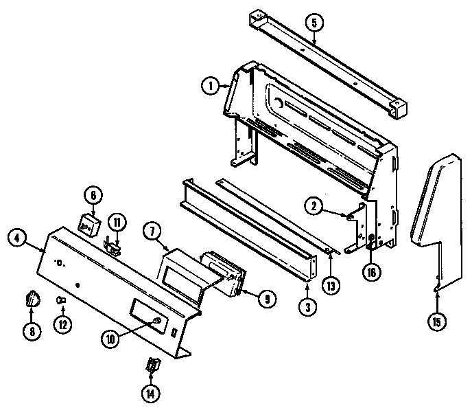 Maytag GM3862XUW control panel diagram