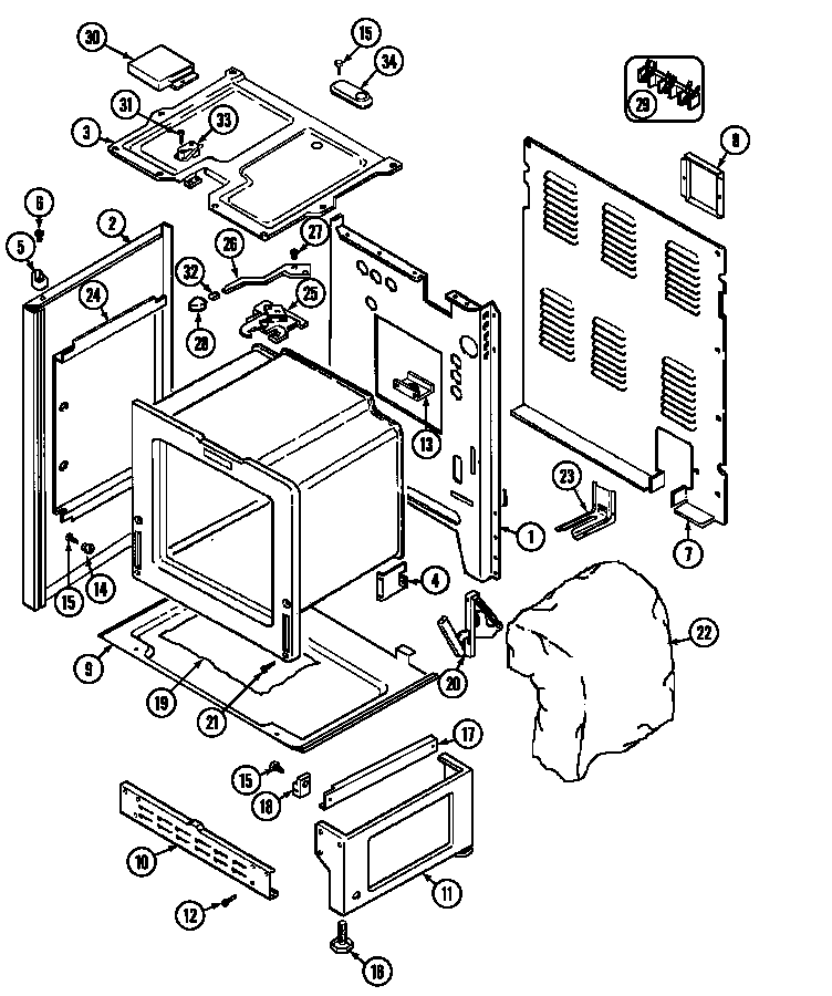 Maytag GM3862XUW body diagram