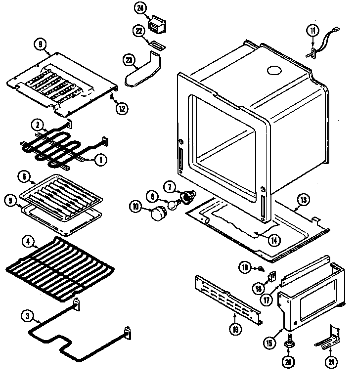 Maytag GM3868XUA oven/base diagram