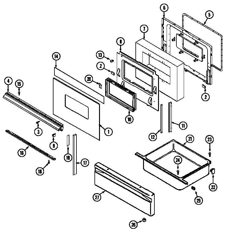 Maytag GM3868XUA door/drawer diagram