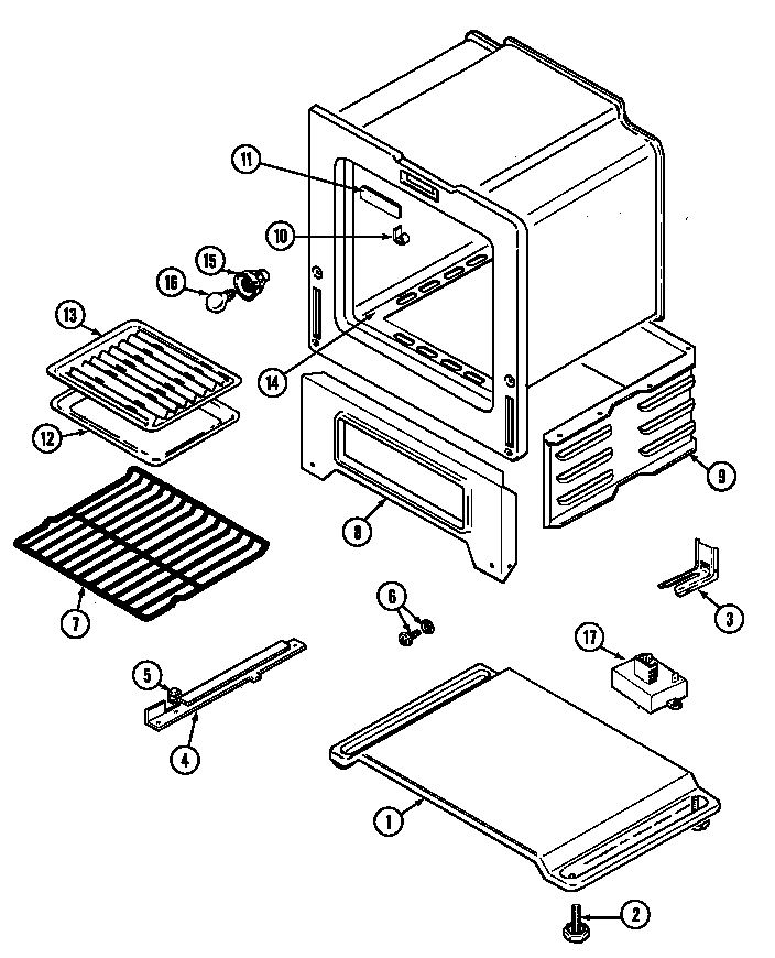 Maytag GA3277XUW oven/base diagram