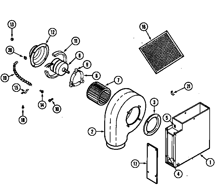 Jenn-Air CVE4270W-C blower plenum diagram
