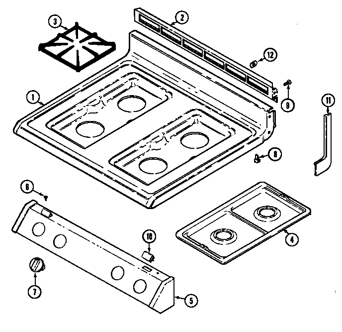 Admiral CRGA800AAE top assembly diagram