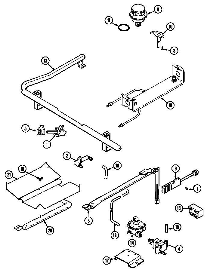 Admiral CRGA800AAE gas controls diagram