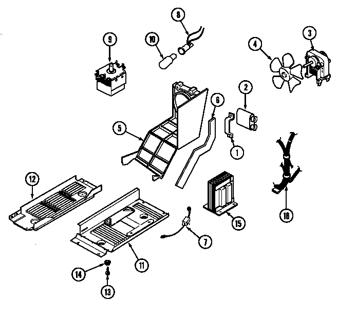 Magic Chef DM15KG-15T internal controls (dm15k-15t) (dm15kg-15t) (dm15kw-15t) diagram