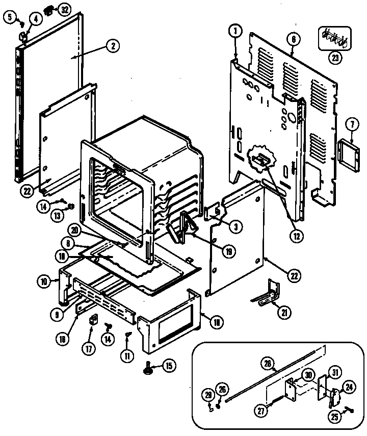 Jenn-Air FCE2012W body diagram