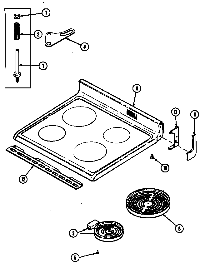 Jenn-Air FCE4042W top assembly diagram