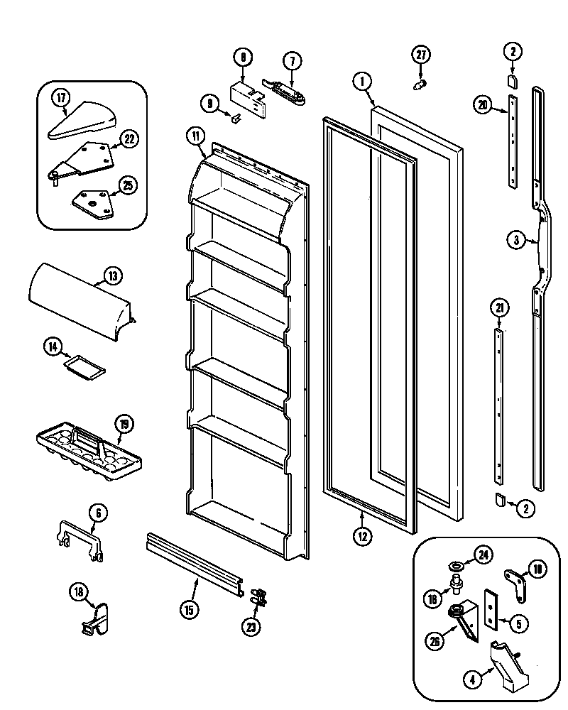 Maytag GS20Y8DA fresh food door diagram