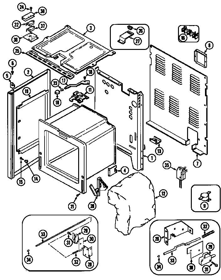 Maytag CRE9600CDL body diagram