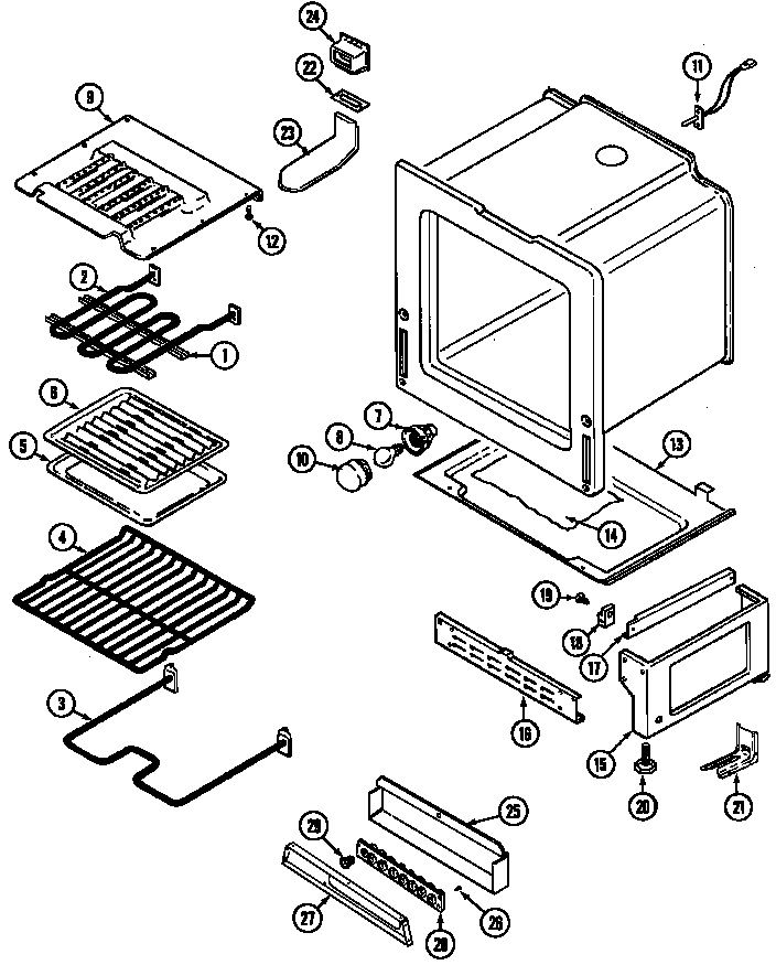 Maytag CRE9600CDL oven/base diagram