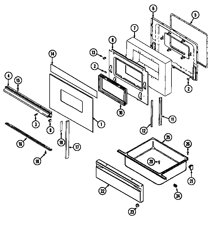 Norge L3872VVV door/drawer diagram
