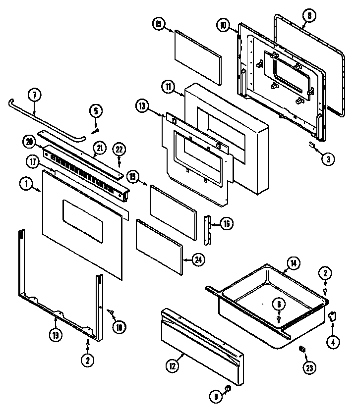 Maytag CRE8700CDL door/drawer (cde series 12) (cre8700cde) diagram